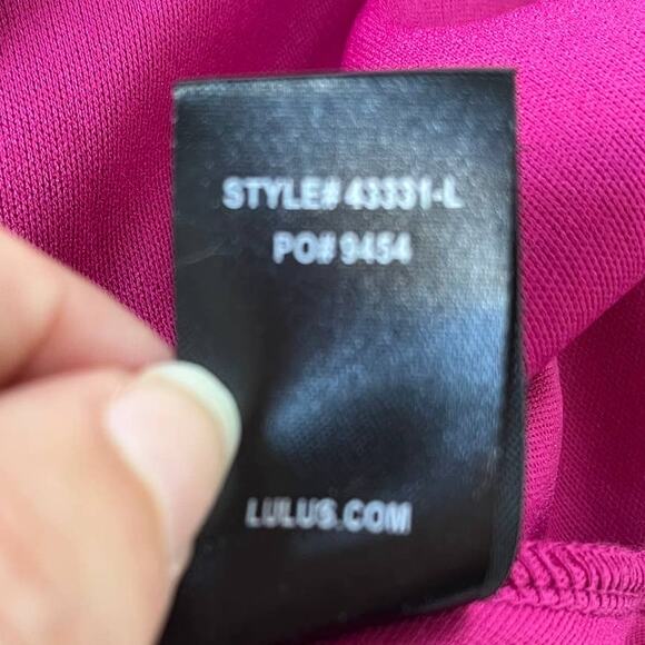 Lulus Strappy to be Here Maxi Dress Sz Small Fuchsia Corsette Apron Neck Prom - Picture 12 of 16